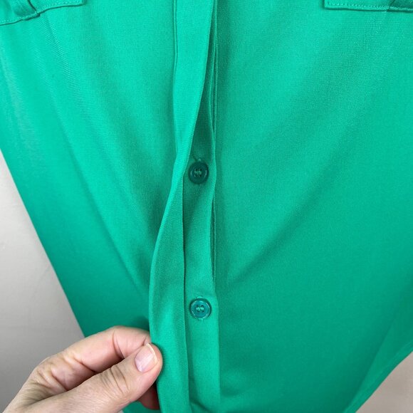 Dana Buchman Womens Travel Knit Tunic Top Size XL Green Button Up Comfy Office - Picture 8 of 13